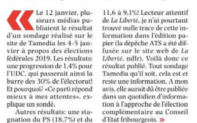 Courrier des lecteurs: un sondage est aussi une info