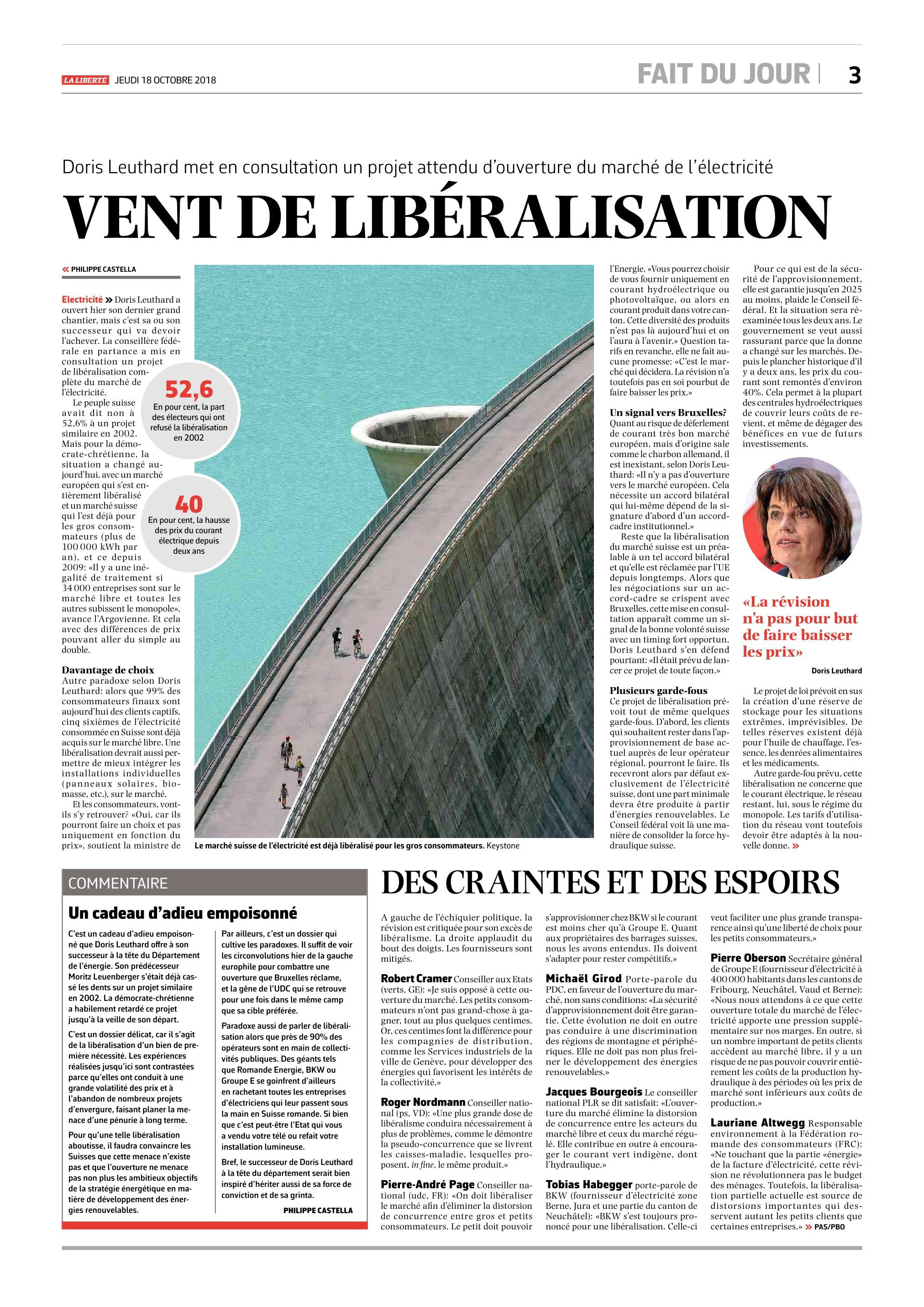 La Liberté, 18.10.2018